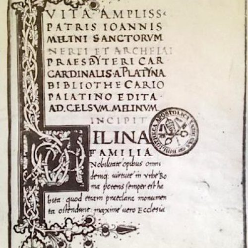 Bartholomaeus Platyna, Vita Amplissimi Patris Ioannis Melini