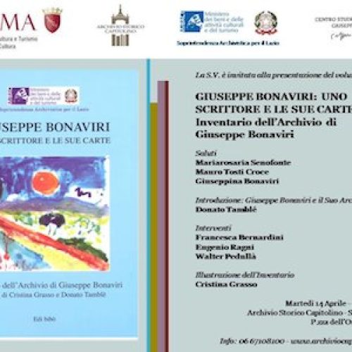 "Giuseppe Bonaviri - Uno scrittore e le sue carte: inventario dell'Archivio di giuseppe Bonaviri