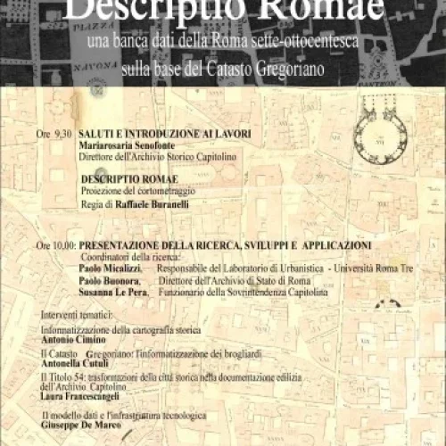 Descriptio Romae: una banca dati della Roma sette-ottocentesca sulla base del Catasto Gregoriano